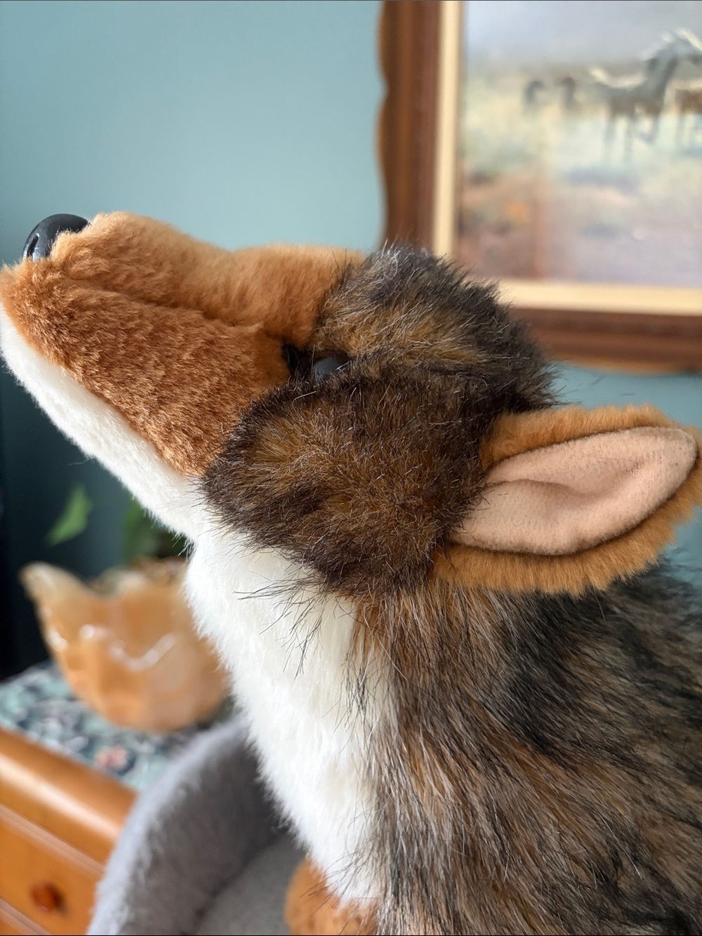 Douglas Plush Howling Wolf Stuffed Animal - Brown & Gray Fur - Picture 8 of 8
